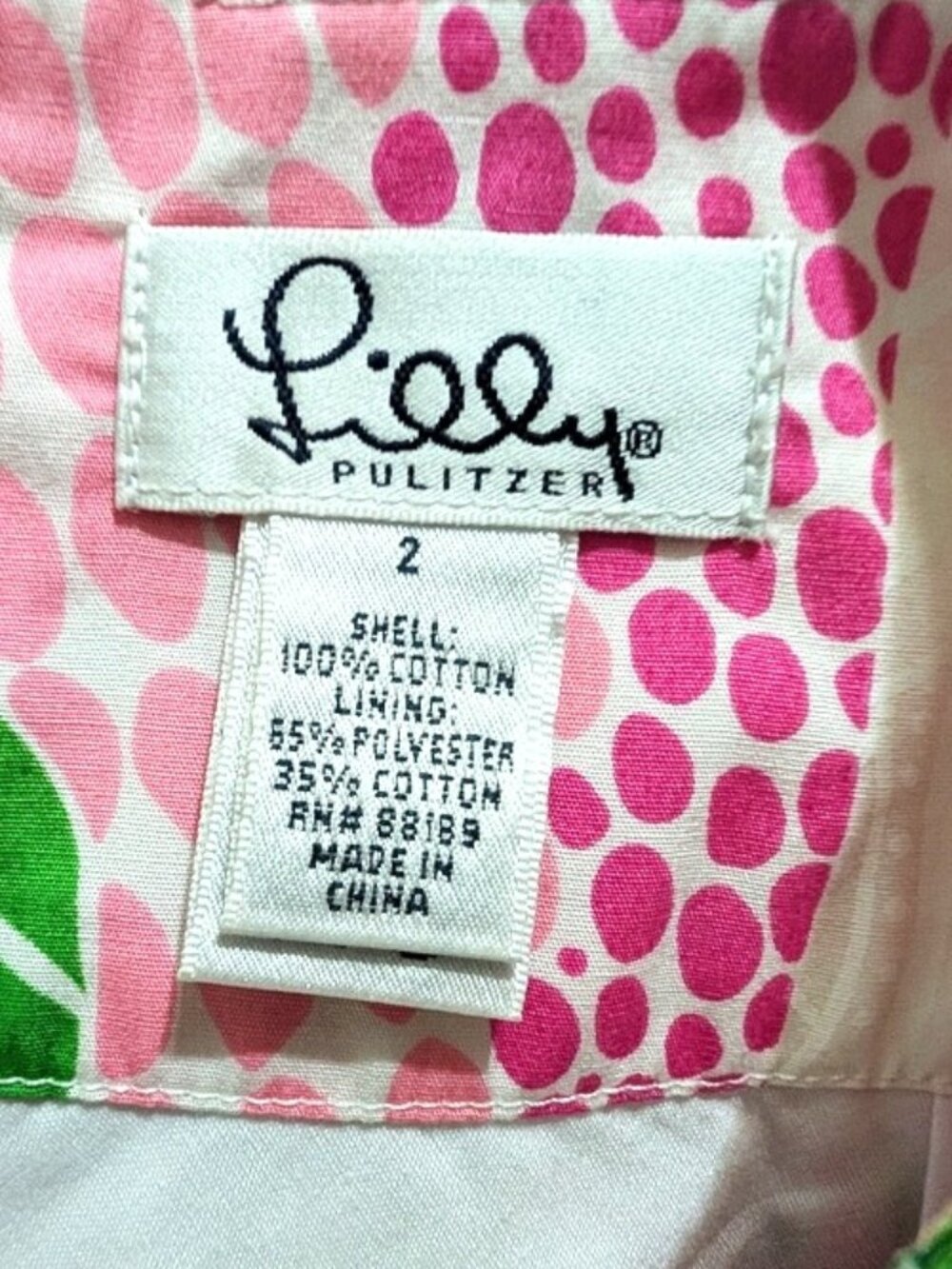 Lilly Pulitzer Cotton Pink Floral Circle Skirt with Crochet Hem Size 2 - Picture 6 of 6